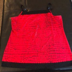 Red Alligator Print Camisole